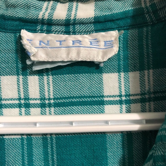 Custom upcycled “Not Normal” vintage plaid flannel. L - Picture 4 of 4